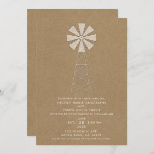 Invitación Boda moderno del molino de viento moderno de la gr