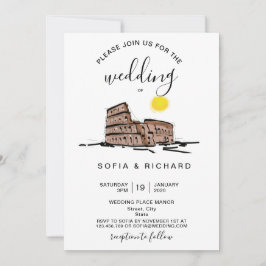 Invitación Boda moderno Destino Roma Italia Coliseo