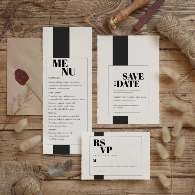 Invitación Boda Moderno Elegante Blanco Y Negro (Subido por el creador)