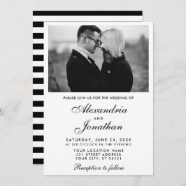 Invitación Boda moderno elegante de fotografía de pareja BxW