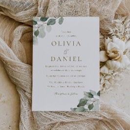 Invitación Boda moderno elegante de hoja verde