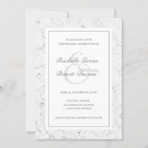 Invitación Boda moderno elegante de mármol negro blanco