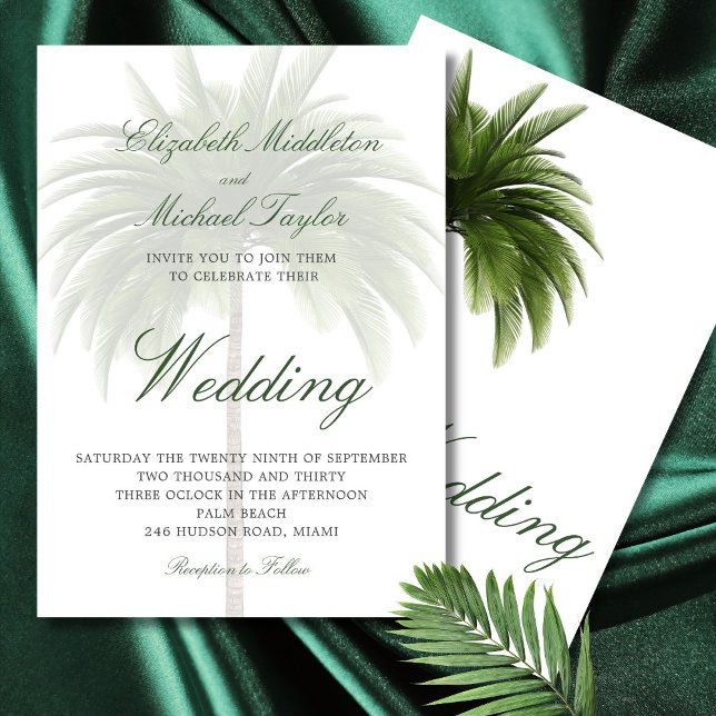 Invitación Boda moderno elegante de palmeras verdes tropicale (Subido por el creador)