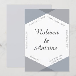 Invitación Boda moderno elegante del hexágono gris de Lilac