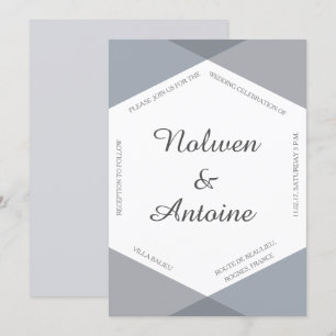 Invitación Boda moderno elegante del hexágono gris de Lilac