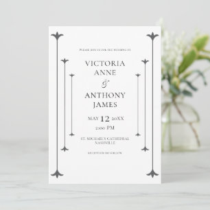 Invitación Boda moderno elegante en blanco y negro