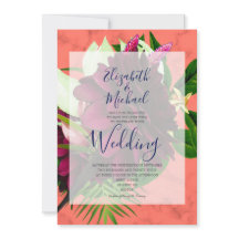 Boda moderno elegante floral de coral azul de la m