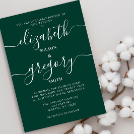 Invitación Boda moderno elegante verde esmeralda