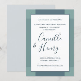 Invitación Boda moderno elegante y azul marino