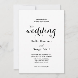 Invitación Boda Moderno Elegante Y Escrito