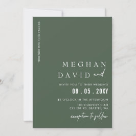 Invitación Boda moderno elegante y verde