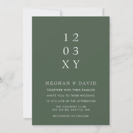 Invitación Boda moderno elegante y verde