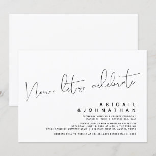 Invitación Boda moderno Elopement, celebremos ahora