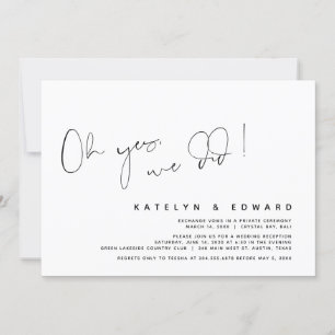 Invitación Boda Moderno Elopement, Oh Sí, Lo Hicimos