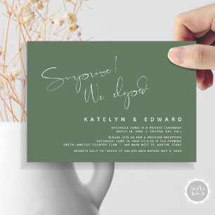 Invitación Boda moderno Elopement, Sorpresa, nos fugamos