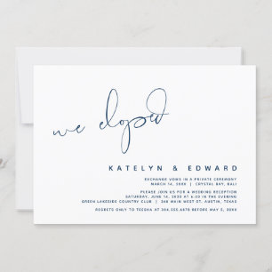 Invitación Boda moderno Elopement, Sorpresa, nos fugamos