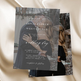 Invitación Boda moderno en blanco y negro