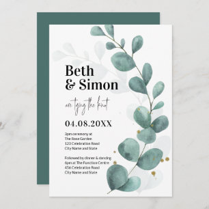 Invitación Boda moderno Eucalyptus Greenery Watercolor