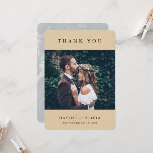 Invitación BODA MODERNO foto simple beige clásico