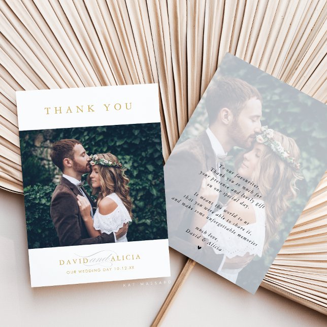 Invitación BODA MODERNO foto simple clásico negro de oro (Subido por el creador)