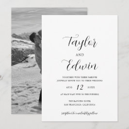 Invitación Boda moderno fotográfico contemporáneo simple
