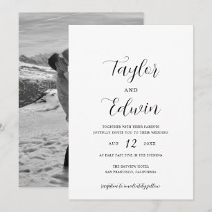 Invitación Boda moderno fotográfico contemporáneo simple