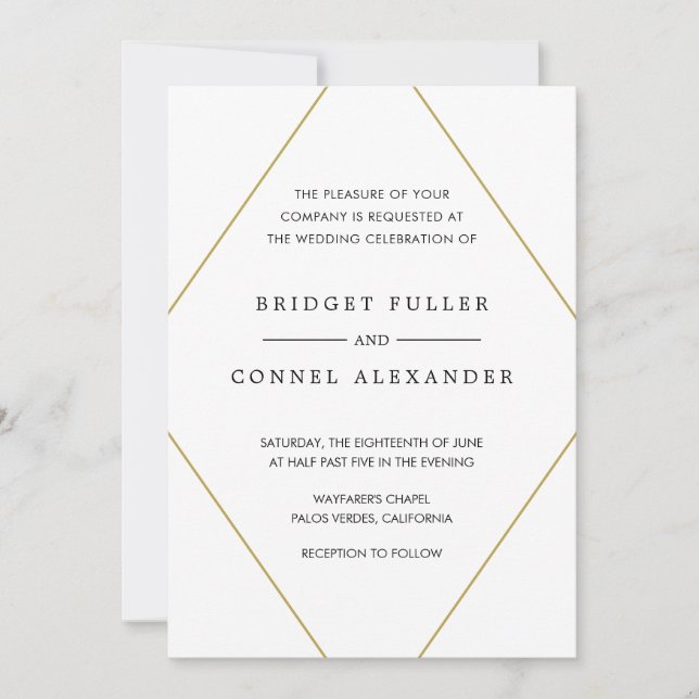 Invitación Boda moderno geométrico de Bridget (Anverso)