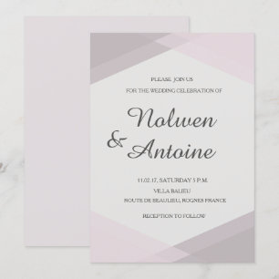 Invitación boda moderno geométrico elegante de color rosa Rub