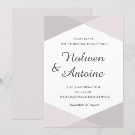 Invitación boda moderno geométrico elegante de color rosa Rub