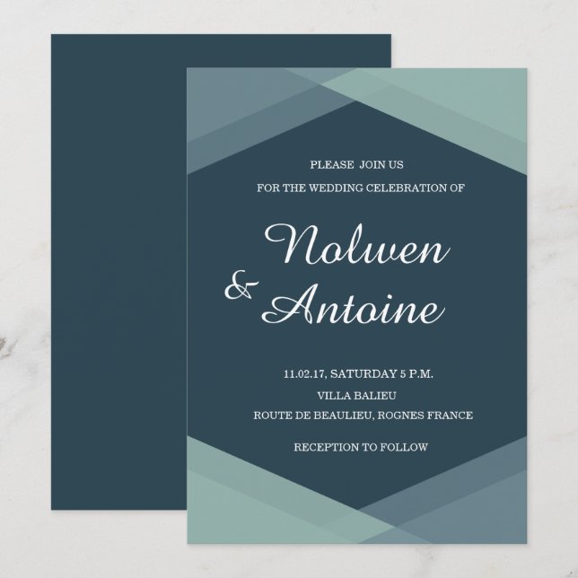 Invitación Boda moderno geométrico elegante de la Casa de la  (Anverso / Reverso)