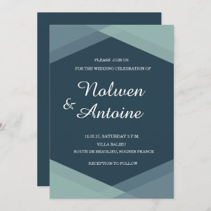 Invitación Boda moderno geométrico elegante de la Casa de la 
