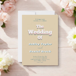 Invitación Boda moderno Groovy de estilo contemporáneo de los