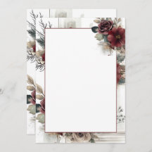 Boda moderno Maroon Floral Blank