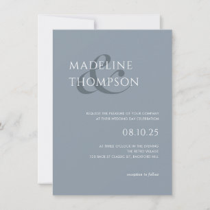 Invitación Boda moderno Minimalista Ampersand Pale Blue
