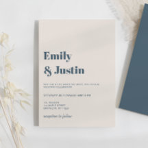 Boda moderno minimalista de la Marina Azul beige