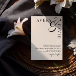 Invitación Boda moderno minimalista foto monocroma