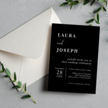 Boda moderno Minimalista-negro personalizado