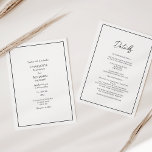 Invitación Boda moderno Minimalista simple todo en uno<br><div class="desc">Este sencillo y minimalista boda moderno, todo en una sola invitación, es perfecto para su elegante y moderno boda. Este diseño presenta un guión sencillo en negro sobre un fondo blanco brillante neutro para que coincida con su boda tradicional clásico o su minimalista boda boho en primavera, verano, otoño o...</div>