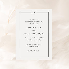 Invitación Boda moderno monograma blanco y negro eterno