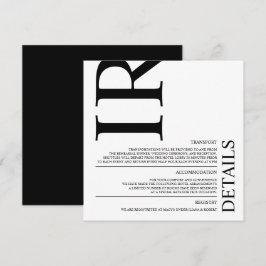 Invitación Boda moderno negro - Detalles