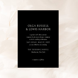 Invitación Boda moderno negro simple