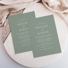 Invitación Boda Moderno Neutral Sage Green Elegant