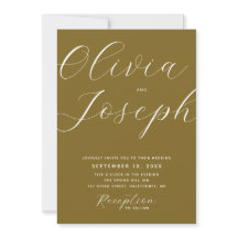 Boda moderno Olive Golden Bronze | Foto y QR