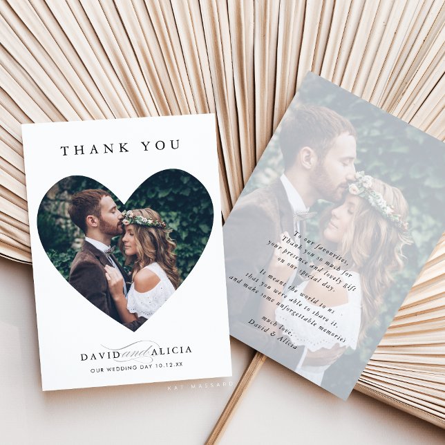 Invitación BODA MODERNO pareja foto elegante marco de corazón (Subido por el creador)