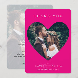 Invitación BODA MODERNO pareja foto marco corazón rosa calien