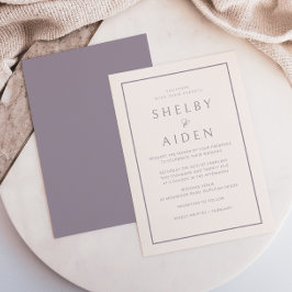 Invitación Boda moderno púrpura mínimo