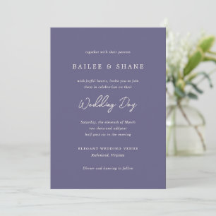 Invitación Boda moderno púrpura simple
