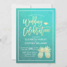 Invitación Boda moderno Relieve metalizado dorado elegante Pi