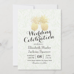 Invitación Boda moderno Relieve metalizado dorado elegante Pi