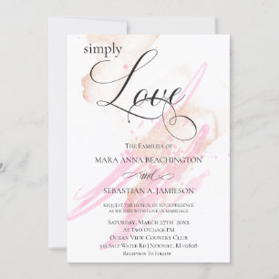 Invitación *~* Boda moderno resumen de oro rosado de Rubor